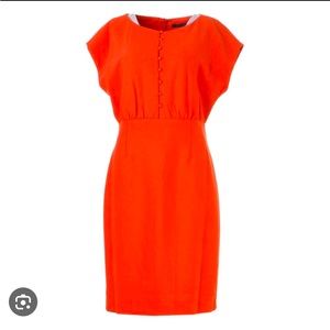 French Connection Poppy red button dress